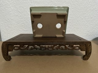 Maceta bonsai cerámica verde oliva
