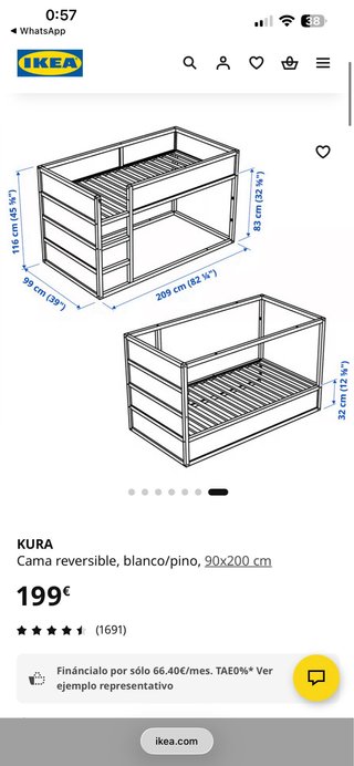 Cama infantil reversible Ikea