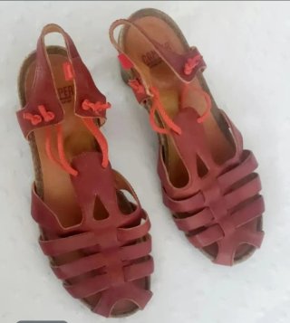 Sandalias Camper Piel Rojas Sin Estrenar