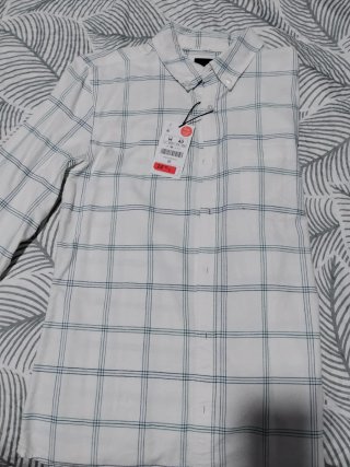Camisa Lefties Cuadros M/L Blanca y gris