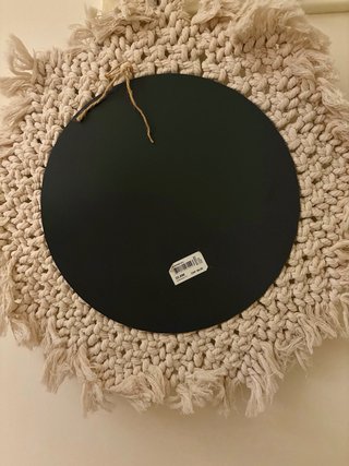 Espejo Macramé Beige/Blanco