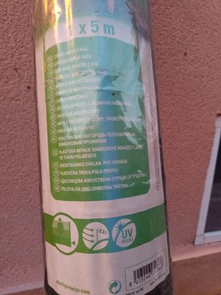 Cañizo Gardelys 1x5m Verde. Nuevo, sin estrenar.