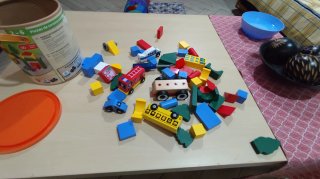 Cubo de construcción de madera para niños