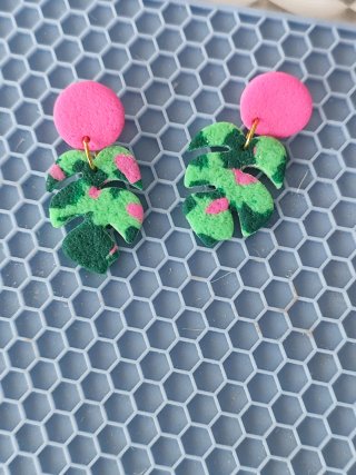 Pendientes Monstera Artesanales