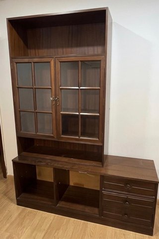 Vitrina vintage madera y cristal