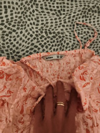 Vestido rosa estampado talla XS