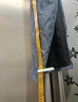 Vestido Largo Fiesta Azul Brillos Talla 36