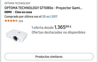 Proyector Optoma GT1080e Full HD 1080p
