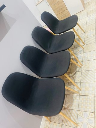 Conjunto 4 Sillas Ikea Tela Madera