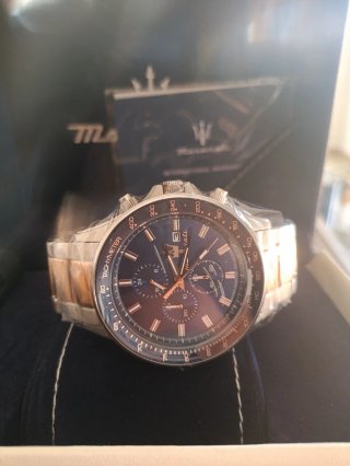 Reloj Maserati Cronógrafo Azul y Dorado Nuevo