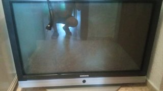 Televisión Samsung Negra y Plateada