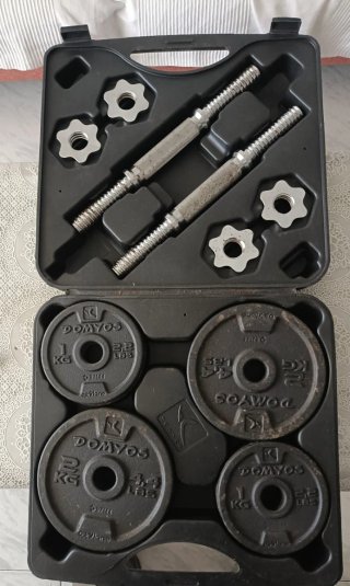 Mancuernas DOMYOS 20kg con maletín.