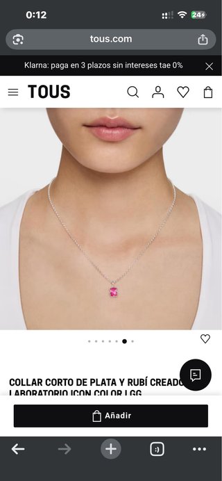 Collar Tous Plata y Rubí Rosa