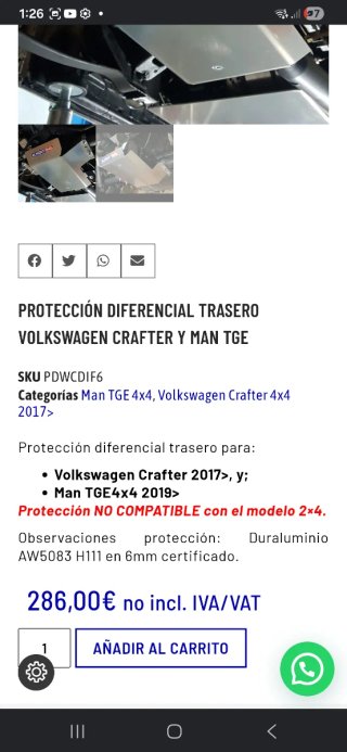 Protección bajosAlmont 4WD Crafter/Man duraluminio
