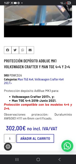 Protección bajosAlmont 4WD Crafter/Man duraluminio