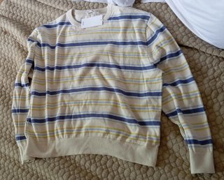 Jersey Mango rayas beige y morado