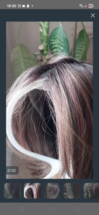 Peluca Elle Wille castaña con mechas