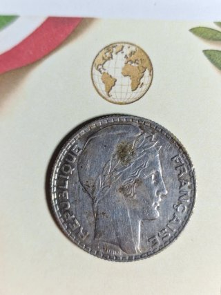 Moneta 10 Franchi 1939 Argento Francia