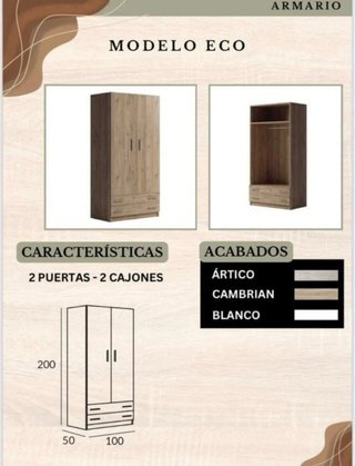 Armario Eco 2 Puertas con 2 Cajones