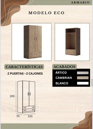 Armario Eco 2 Puertas con 2 Cajones