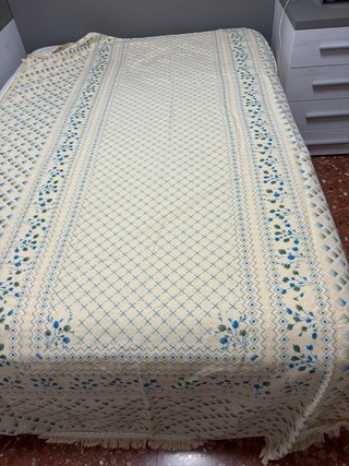 Colcha 90cm Beig Azull cama matrimonio Beig y Roja