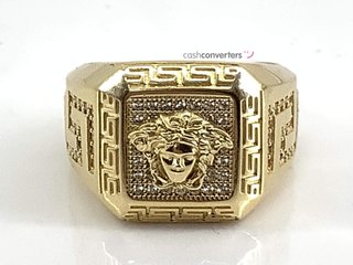 sello oro 18k con piedra con circonita