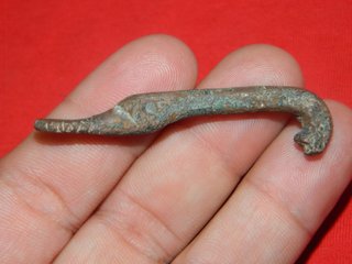Exvoto Idolo de bronce figura cabeza de Pato Cisne