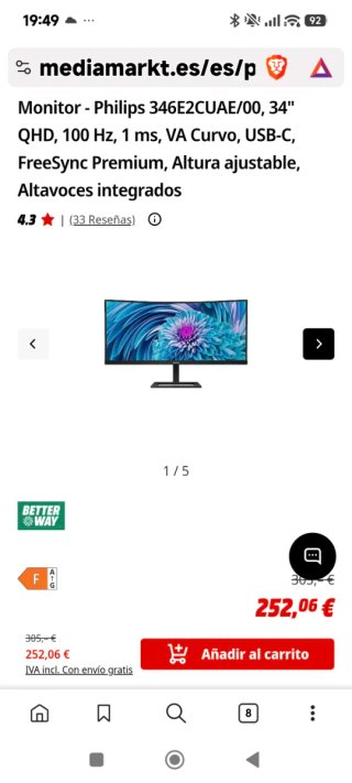 Monitor Philips 34 Ultrawide