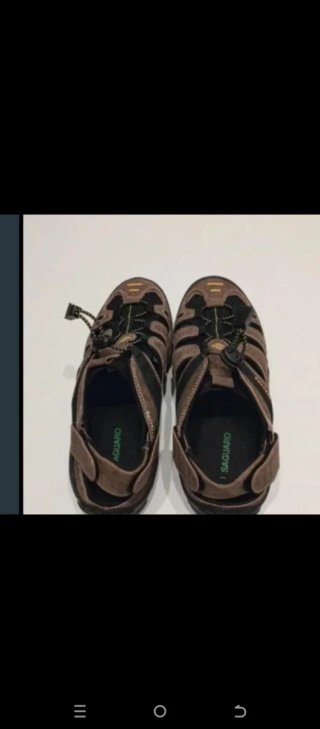 Sandalias Hombre Talla 41 Marrón y Negro