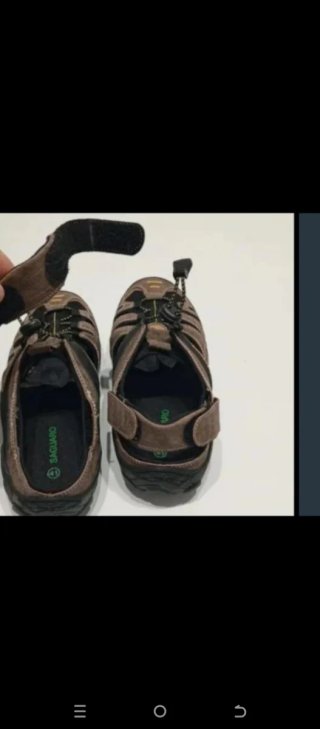 Sandalias Hombre Talla 41 Marrón y Negro
