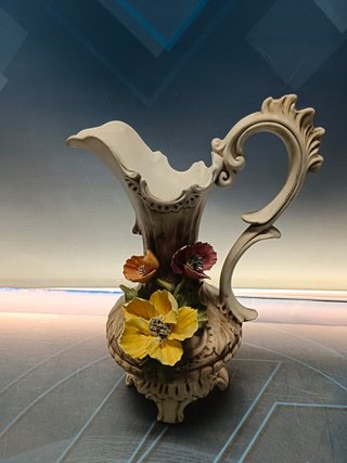 Jarron porcelana , 31x17x16 cm, sin taras, copodimonte