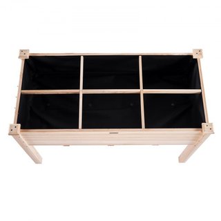 Caja de Plantas Elevada de Madera 120 x 58 x 76 cm Flores Verduras Hierbas