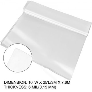 Película para Invernadero 304.8 x 762 cm, Película de Polietileno para Invernadero 0.1524 mm de Grosor, Película Plástica Transparente para Invernadero Resistente a UV, Película de Polietileno Man...