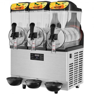 Máquina de Slushie Comercial, 3 x 12L / 3.2 Galón Triple Tazón, Salida de 72 Tazas, 220V 1300W Fabricante de Bebidas Congeladas de Margarita y Smoothie de Acero Inoxidable, Máquina de Slushie para...