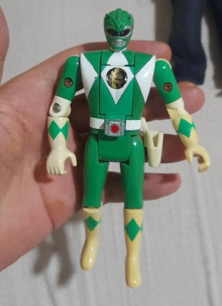 Lote 3 figuras. Power Ranger, Action man, tortuga