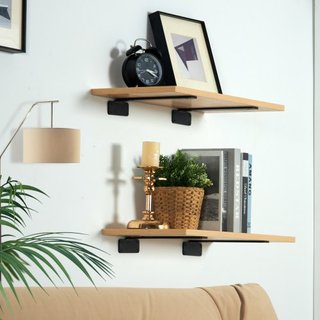 Soporte de Estante, 8"L x 4"W x 1.6"H 6 Pcs, Soportes de Estante Flotante de Alta Resistencia, Soportes para Estantes, Soporte en L Mate Negro de 5mm de Grosor, Soportes de Acero para Estantes con...