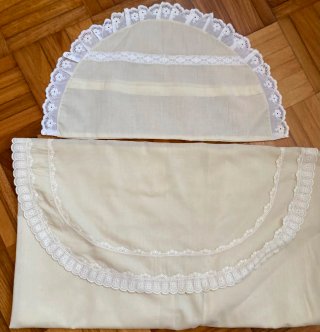 Sábanas capazo algodón bordado, años 80