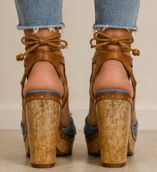 Tacones de plataforma vaqueros pedrería 37 nuevos