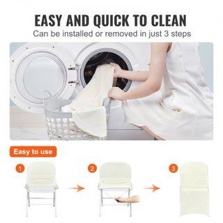 Cubiertas de Sillas Plegables de Spandex Elástico, Funda de Silla Universal Ajustada, Fundas Protectores Removibles y Lavables, para Bodas, Vacaciones, Banquetes, Fiestas, Celebraciones, Comedor (...