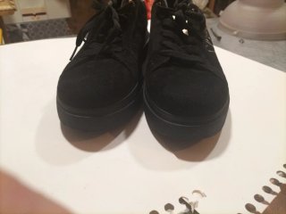 Zapatillas plataforma negras detalle dorado T40