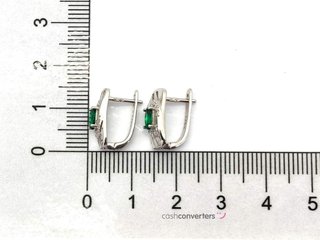 pendientes plata 925mm con piedra con circonita
