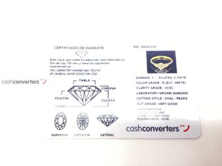 anillo oro 18k con piedra con diamante de laboratorio