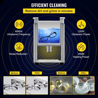 Limpiador Ultrasónico Mejorado de 3L (Calentador de 200W, Ultrasónico de 120W) Limpiador de Piezas de Laboratorio Digital Profesional con Temporizador de Calentador para Limpieza de Joyería y Gafas