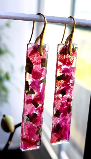 Pendientes buganvilla fucsia
