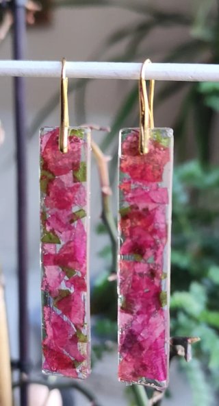 Pendientes buganvilla fucsia
