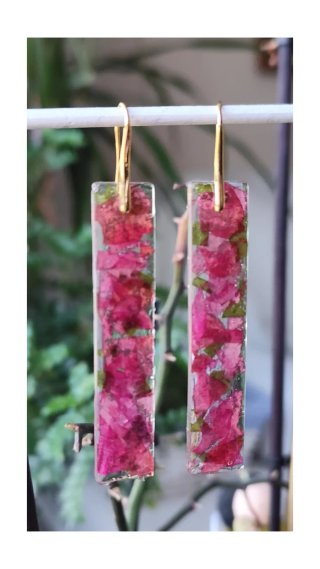 Pendientes buganvilla fucsia