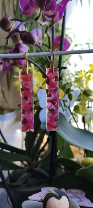 Pendientes buganvilla fucsia
