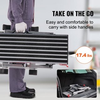 Plataforma de Trabajo Plegable, Capacidad de Carga de 299.4 kg, Escalera de Aluminio para Paneles de Yeso, Banco de Trabajo de Alta Resistencia con Pies Antideslizantes, Ideal para Lavar Vehículos...