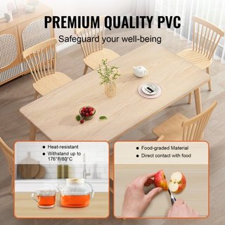 Protector de Mesa Transparente, Cubierta de Mesa de 36" x 72", Mantel de Plástico PVC de 1.5 mm de Grosor, Protector de Escritorio Impermeable para Escritorio, Mesa de Café, Mesa de Comedor