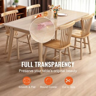 Protector de Mesa Transparente, Cubierta de Mesa de 36" x 72", Mantel de Plástico PVC de 1.5 mm de Grosor, Protector de Escritorio Impermeable para Escritorio, Mesa de Café, Mesa de Comedor